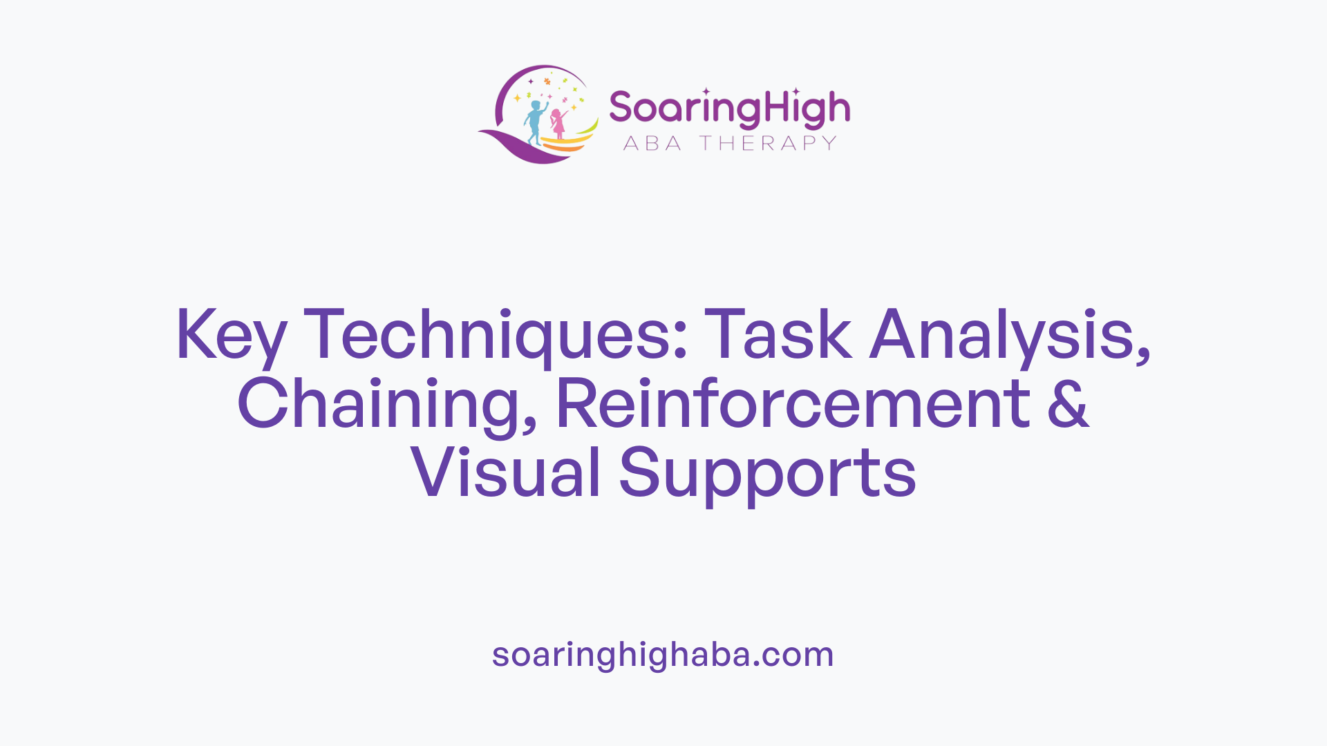 Key Techniques: Task Analysis, Chaining, Reinforcement & Visual Supports