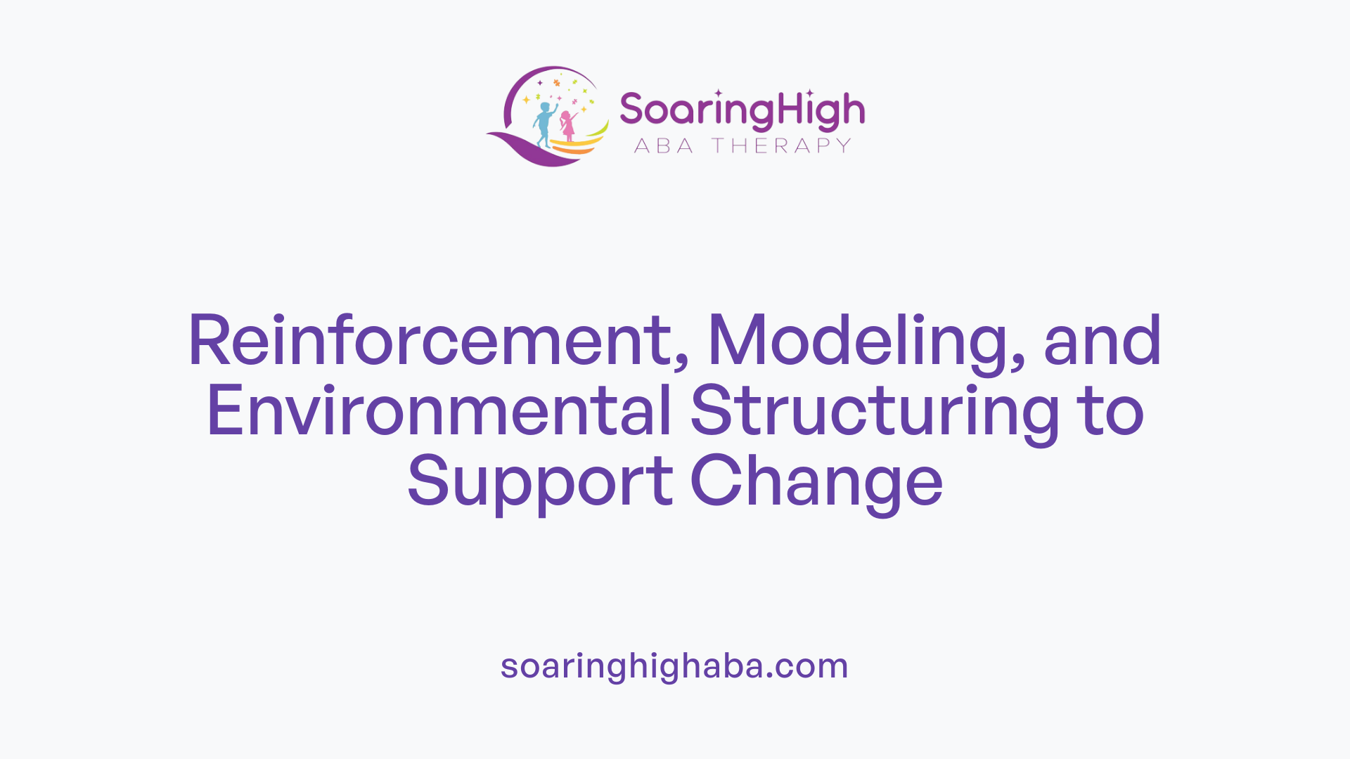 Reinforcement, Modeling, and Environmental Structuring to Support Change